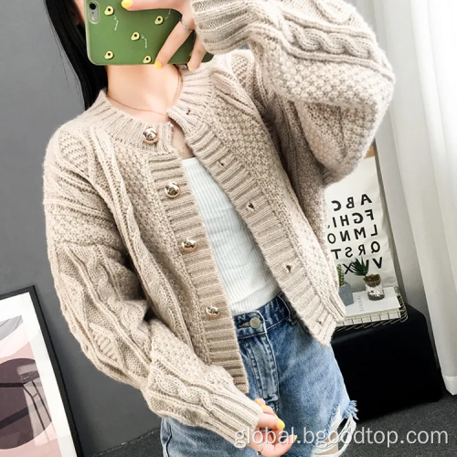 Knitted Sweater Solid color versatile short cardigan sweater Factory